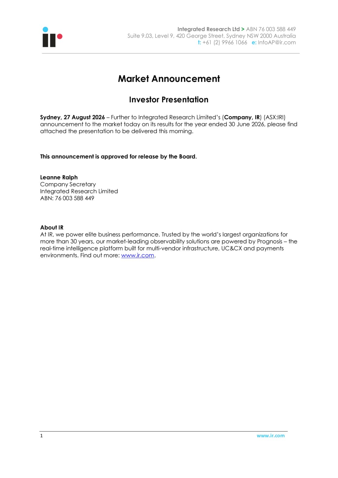 Investor Presentation